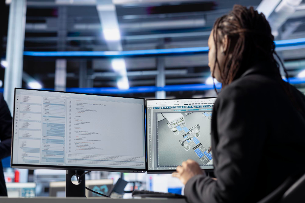 Office Desk and Monitor Setup